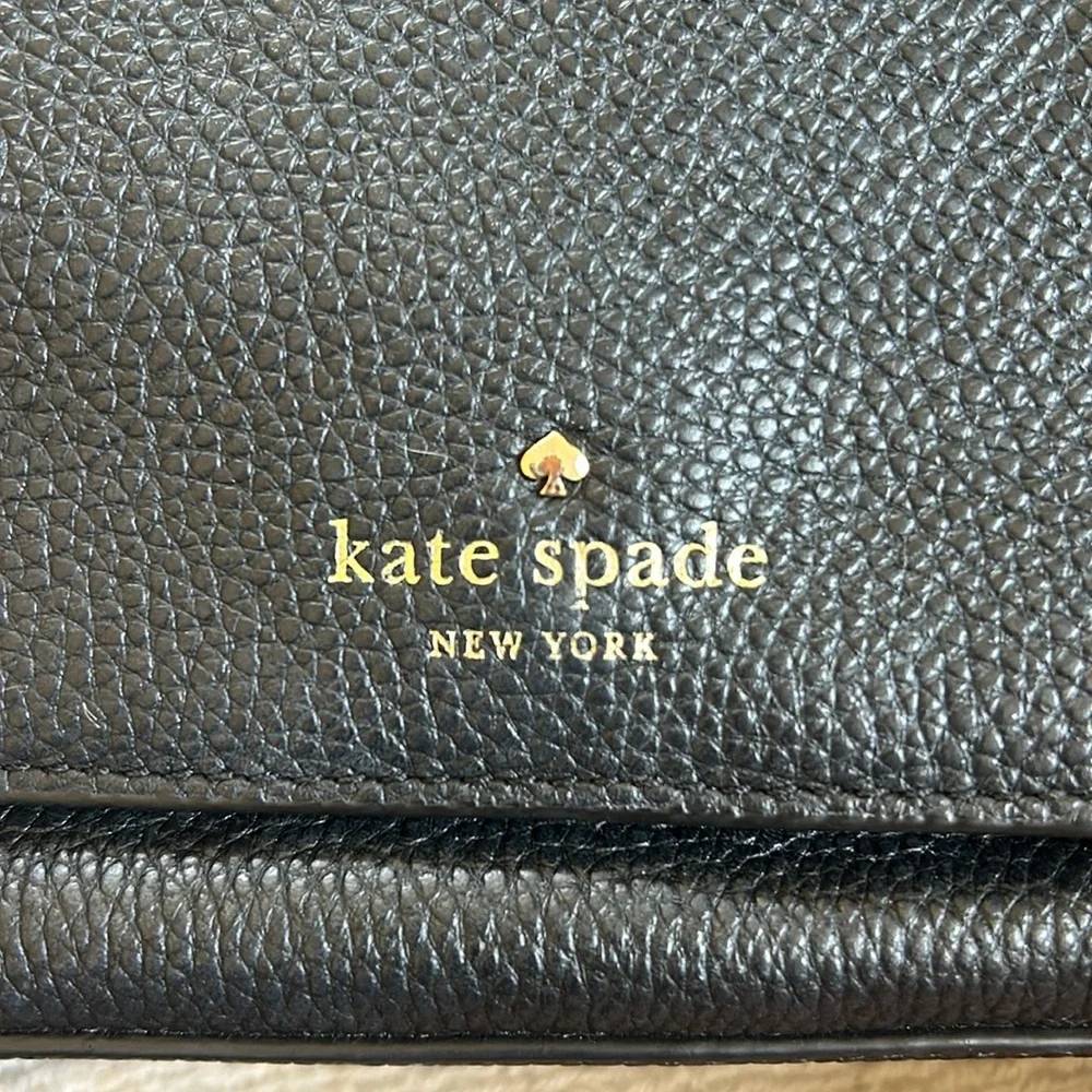 Kate Spade Black Pebbled Leather Crossbody Bag with Tassel